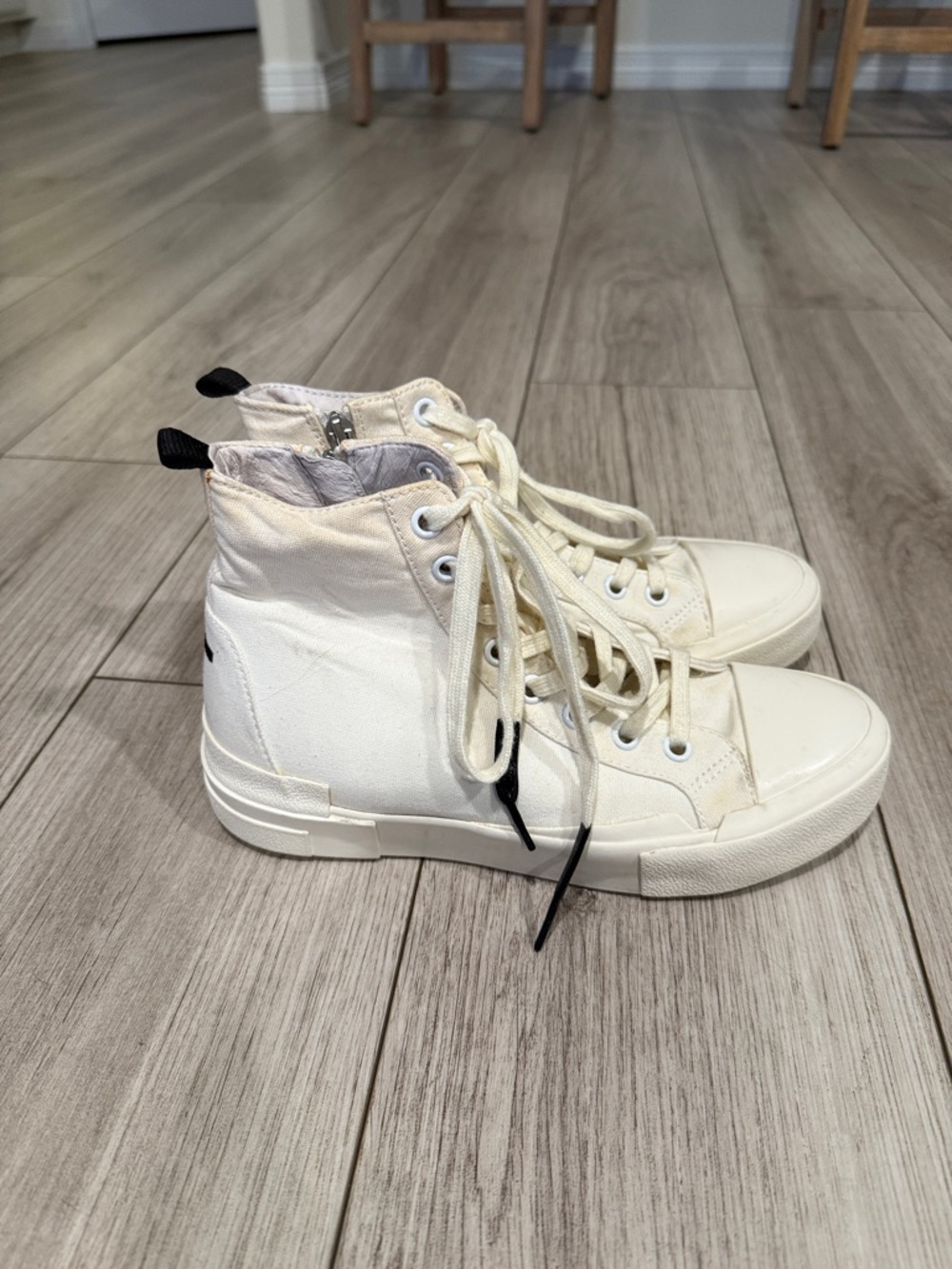 ASH Womens Ghibly White Canvas Lifestyle Trainers High-Top Sneakers Shoes EU39